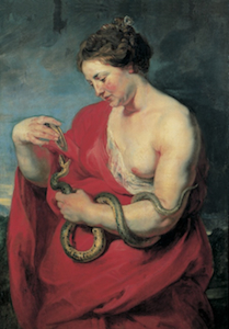 hygieia-and-the-sacred-serpent-by-peter-paul-rubens-c-1614